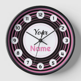 Personalisierte Pink Hypnose Wall Clock Uhr