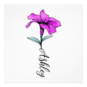 Personalisierte Pink Lily Blume Fotodruck