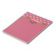 Personalisierte Pink Polka Dots und Gold Notizblock (Rotiert)