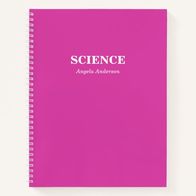 Personalisierte Pink School Betrifft Spirale Notizbuch (Vorderseite)