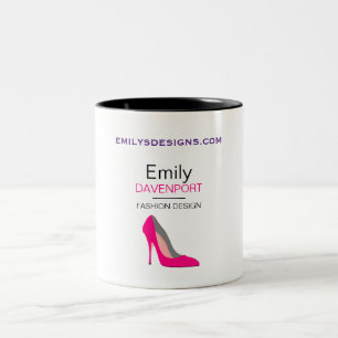 Personalisierte Pink Stiletto High Heel Shoel Chic Zweifarbige Tasse