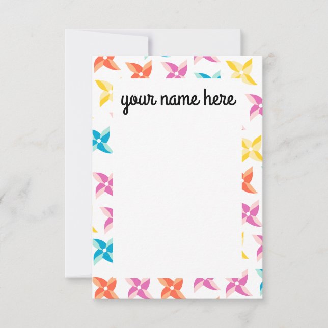 Personalisierte Pinwheel Notecards Dankeskarte (Vorderseite)