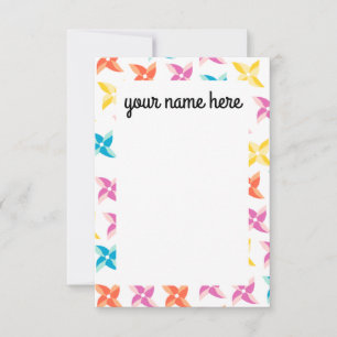 Personalisierte Pinwheel Notecards Dankeskarte