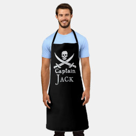 Personalisierte Pirate Captain All-Over Print Schü Schürze