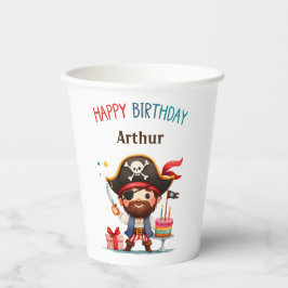 Personalisierte Pirate Happy Birthday Paper Cups Pappbecher