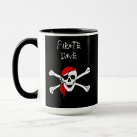 Personalisierte Pirate Skull Crossbones Kaffee Tas