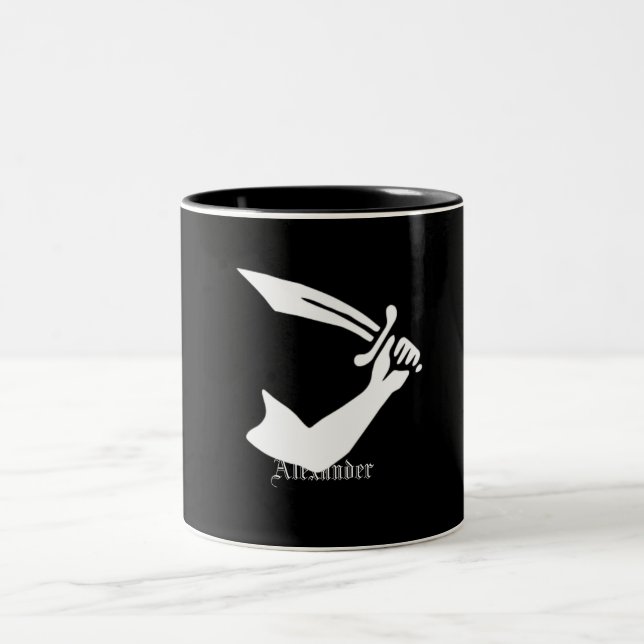 Personalisierte Piraten-Flaggen-Arm-und Zweifarbige Tasse (Mittel)