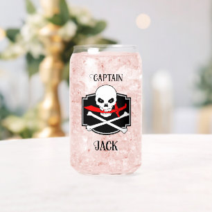 Personalisierte Piratenflagge (Cutlass) Dosenglas