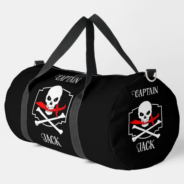 Personalisierte Piratenflagge (Cutlass) Duffle Bag (Linke Ecke)