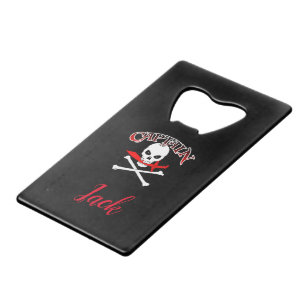 Personalisierte Piratenflagge (Cutlass) Geldbeutel Flaschenöffner