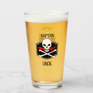 Personalisierte Piratenflagge (Cutlass) Glas