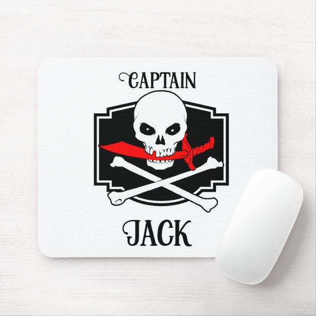 Personalisierte Piratenflagge (Cutlass) Mousepad (Mit Mouse)