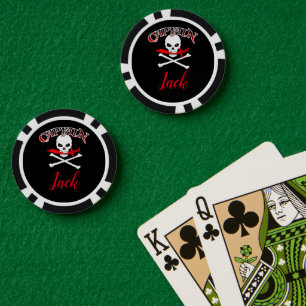 Personalisierte Piratenflagge (Cutlass) Pokerchips