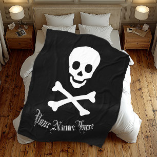 Personalisierte Piratenflagge Pirate, benutzerdefi Fleecedecke