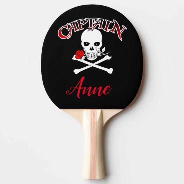 Personalisierte Piratenflagge (Rose) Ping Pong Pad Tischtennis Schläger (Vorderseite)