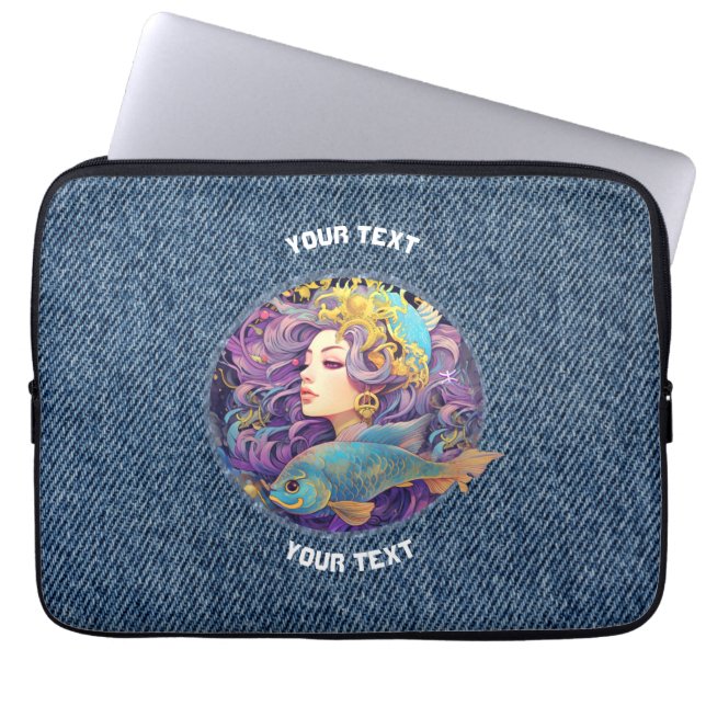 PERSONALISIERTE PISCES ZODIAC SIGN LAPTOPSCHUTZHÜLLE (Vorderseite)