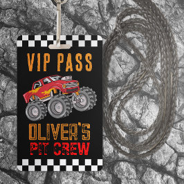 Personalisierte Pit Crew Monster Truck VIP Pass Ausweis