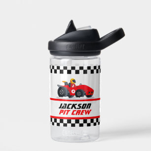 Personalisierte Pit-Crew-Schachbrettflagge Trinkflasche