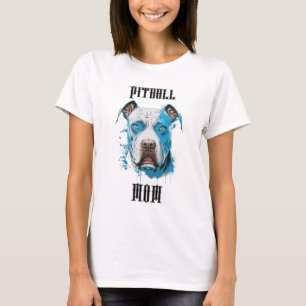 Personalisierte Pitbull-Mama T-Shirt