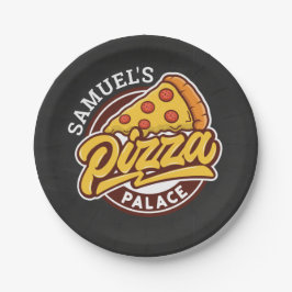 Personalisierte Pizza Palace Geburtstagsparty, jed Pappteller