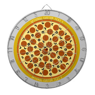 Personalisierte Pizza   Pepperoni & Olive Dartscheibe