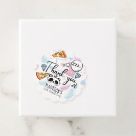 Personalisierte Pizza und Pajamas Slumber Party Geschenkanhänger