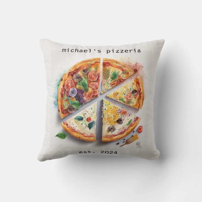 Personalisierte Pizzeria Kissen (Rückseite)