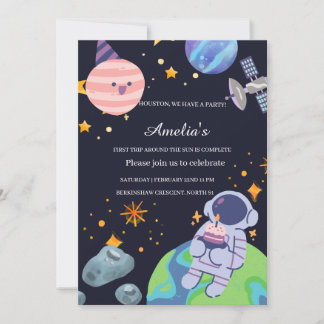 Personalisierte Planeten-Geburtstagseinladungskart Einladung