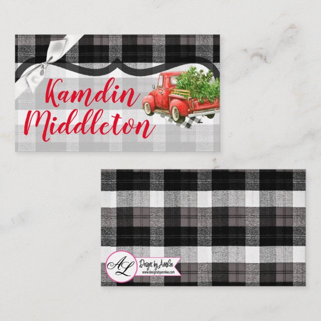 Personalisierte Platzkarten XMAS Truck Weihnachtsb (Vorne/Hinten)