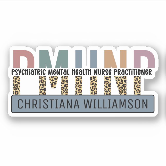 Personalisierte PMHNP Psychiatrische Psychiatrisch Aufkleber (Vorderseite)