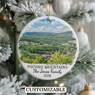 Personalisierte Pocono Mountains, Maßgeschneiderte Keramik Ornament