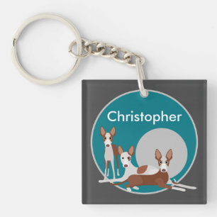 Personalisierte Podenco Hunde Schlüsselanhänger