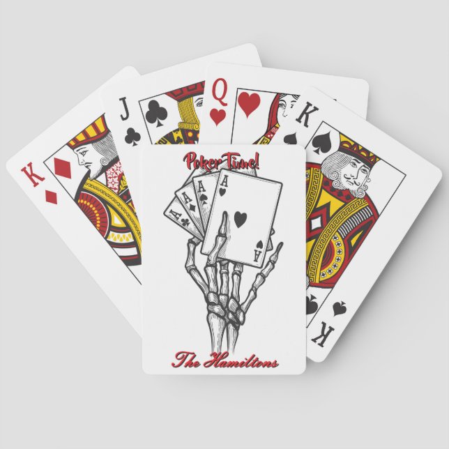 Personalisierte Pokerkarten Skeletthand (Rückseite)