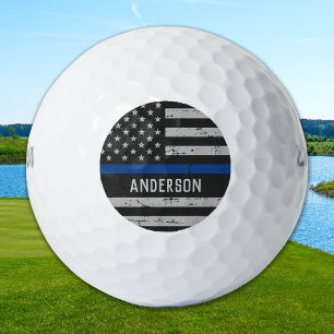 Personalisierte Polizei für die Flagge mit Vintag Golfball