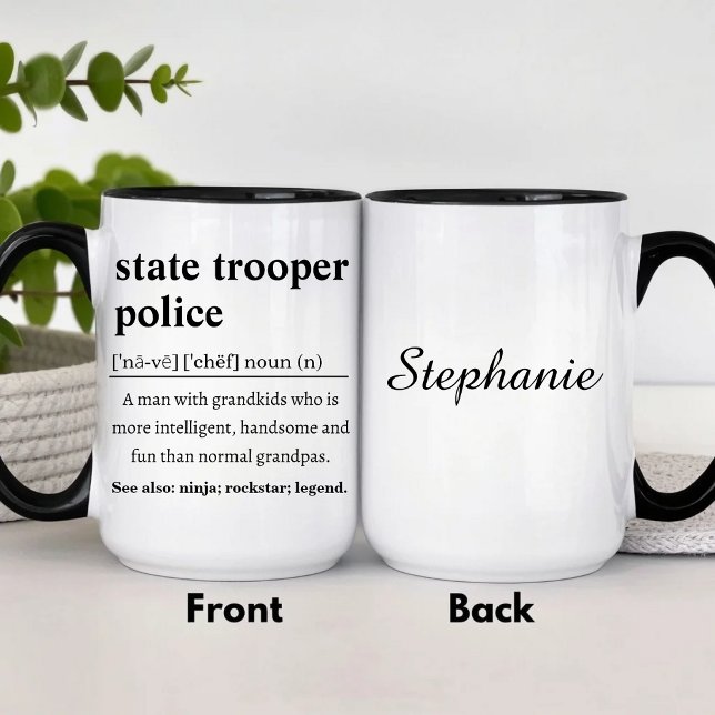 Personalisierte Polizeibehörde Polizei Definition Tasse (Von Creator hochgeladen)