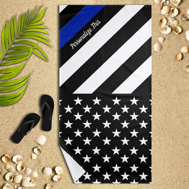 Personalisierte Polizeiflagge der dünnen blauen Li Strandtuch (Von Creator hochgeladen)