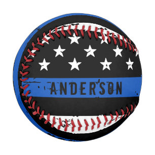 Personalisierte Polizeiflagge dünne blaue Linie Baseball