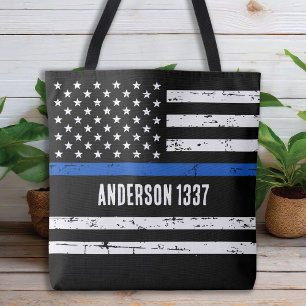 Personalisierte Polizeiflagge dünne blaue Linie T