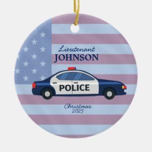 Personalisierte Polizeiwache Weihnachtsfeier Keramik Ornament