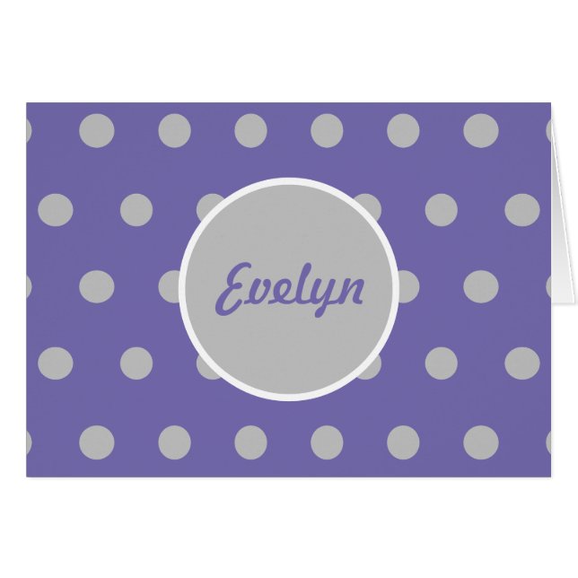 Personalisierte Polka Dot Blank Cards (Lavender) (Vorderseite (Horizontal))