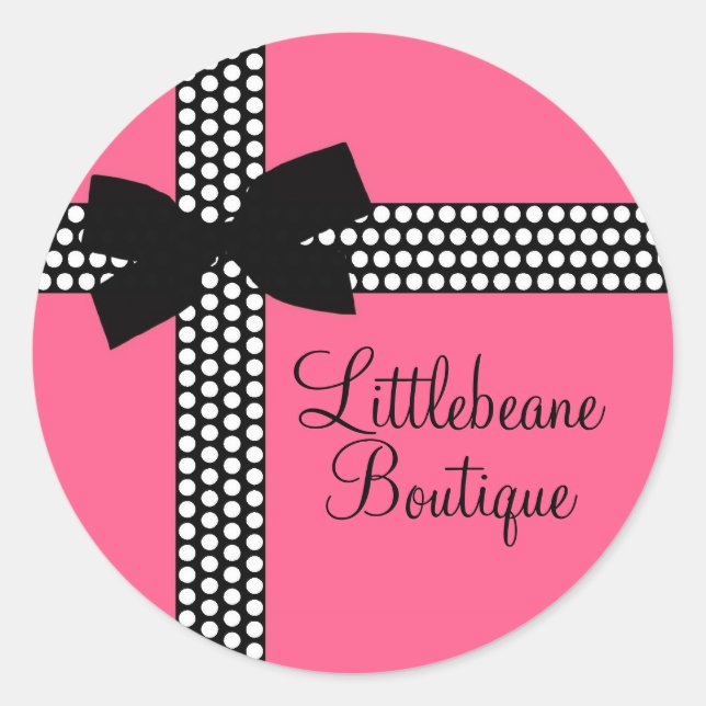 Personalisierte Polka Dot Ribbon Stickers (Vorderseite)