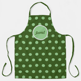 Personalisierte Polka Dot Schürze (Hunter Green & 