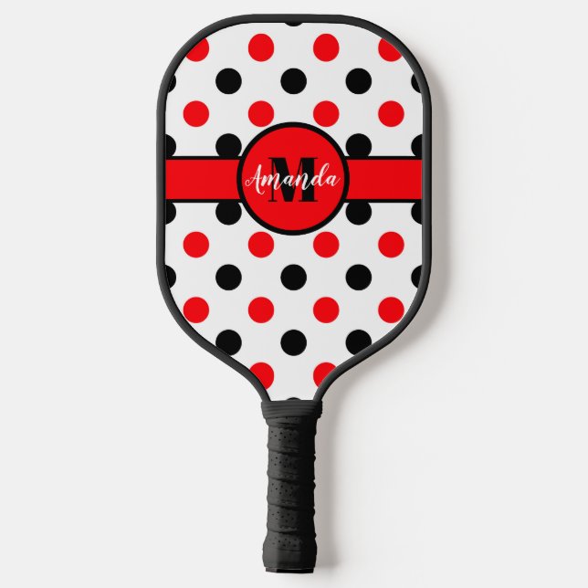 Personalisierte Polka-Dots, lasst uns Pickleba bek Pickleball Schläger (Rückseite)