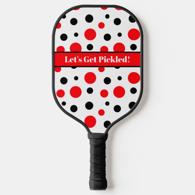 Personalisierte Polka Dots, lasst uns pickled werd Pickleball Schläger (Vorderseite)