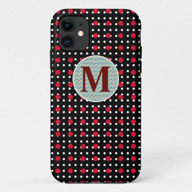 personalisierte Polka-Punkte Case-Mate iPhone Hülle (Rückseite)