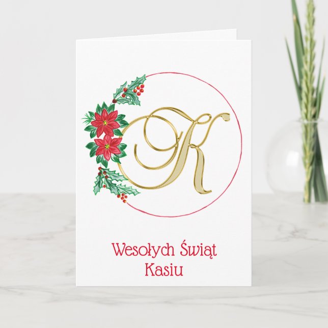 Personalisierte polnische Weihnachtskarte Karte (Vorderseite)
