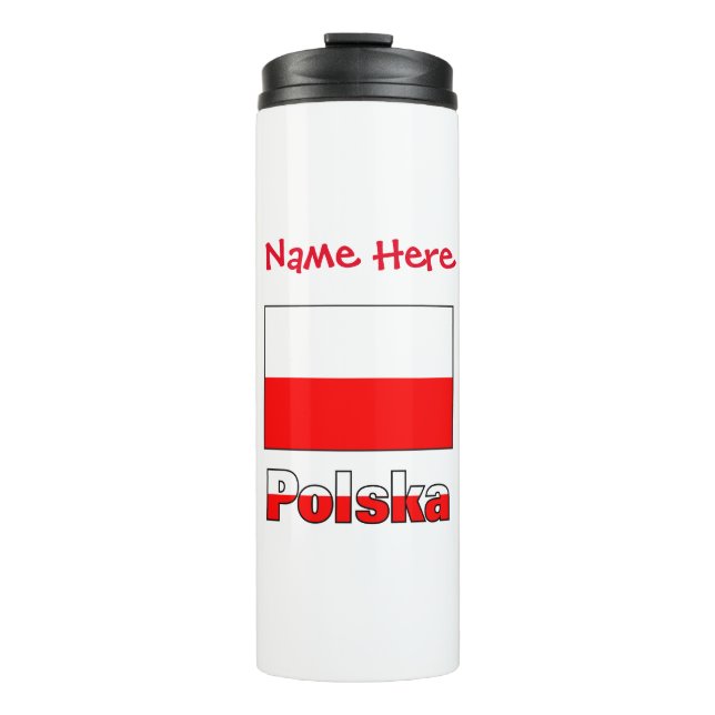 Personalisierte Polska-Flagge Thermosbecher (Vorderseite)