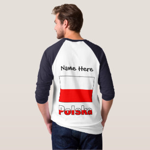 Personalisierte Polska und polnische Flagge T-Shirt