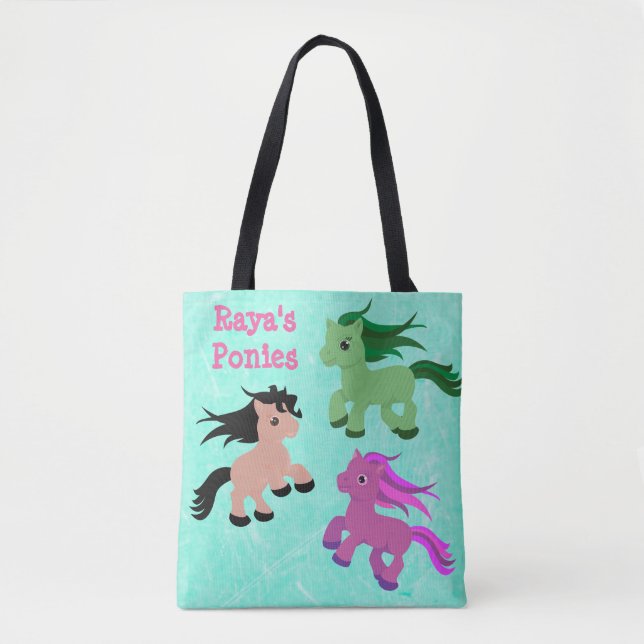 Personalisierte Ponies & Unicorns Totbeutel (Vorderseite)
