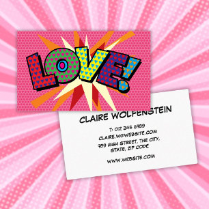 Personalisierte Pop-Art-Comicbook-LIEBE Visitenkarte